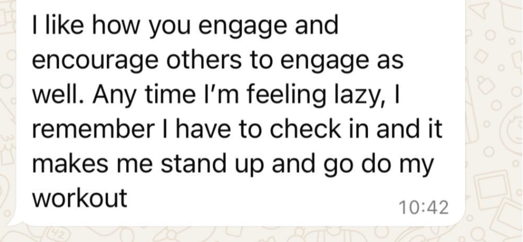 WhatsApp accountability check-in message